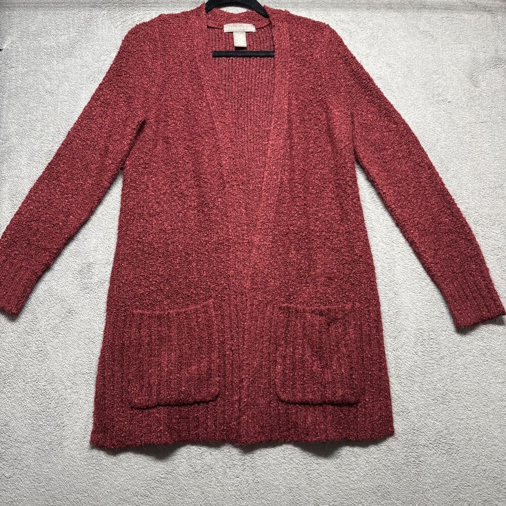 Women's Maroon Cardigan Plum Sweater Size Medium Very Soft Alexandra + Oak